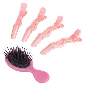 Kensie 5-Piece Hair Accessories Detangler Hair Brush and Clip Kit